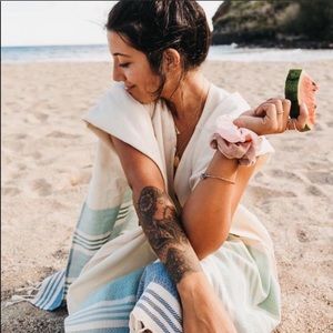 Tribe Alive seafoam caftan summer poncho